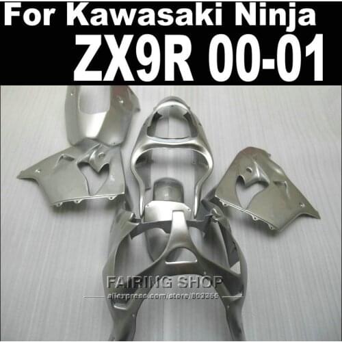 Moto kits zx9r fairings For Kawasaki Ninja 2000 2001 00 01 ( pure silver ) High quality Fairings +Custom free xl18