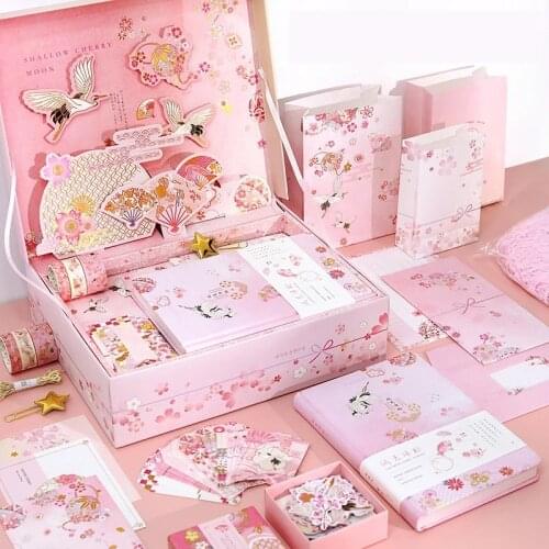 Hand account notebook set ancient style 3D stereo gift box hand account literature diary birthday gift girl small gift