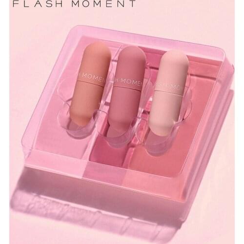 3PCS Mini Capsule Lip Gloss Set Natural Moisturizing Waterproof Long Lasting Makeup Cosmetic Liquid Lipstick For all skin types