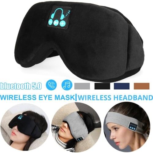 Sleep Headphone Bluetooth Sleep Mask Wireless Sleep Eye Mask Earphone Travel Eye Shades with Built-in Speakers Mic Handsfree mic