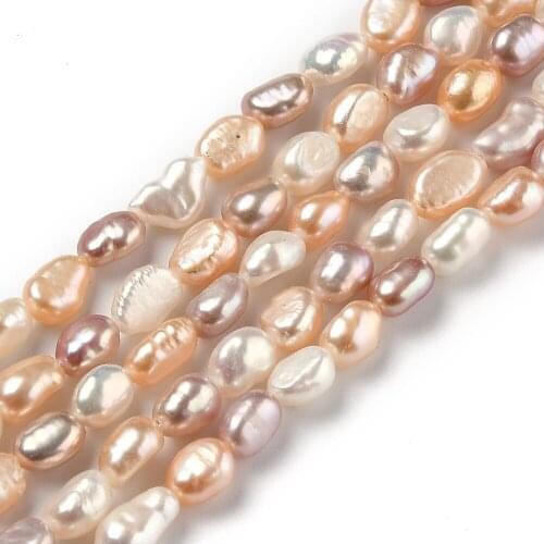 About 45pcs/strand Dyed Natural Cultured Freshwater Pearl Rice Beads Strands for jewelry making DIY Earring Bracelet Decor