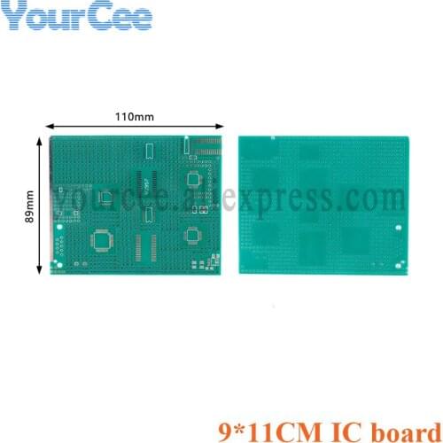 2pcs LQFP SOP QSOP QFP 9*11CM 9X11CM Single Sided Multi Package SMD Universal Board Adapter PCB Pinboard DIP Pin IC Test Plate