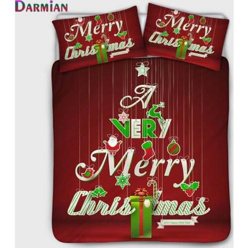 DARMIAN Merry Christmas Series Printing Duvet Cover Customizable Home Textiles Duble Quilt Cover and Pillowcase Three-piece Set