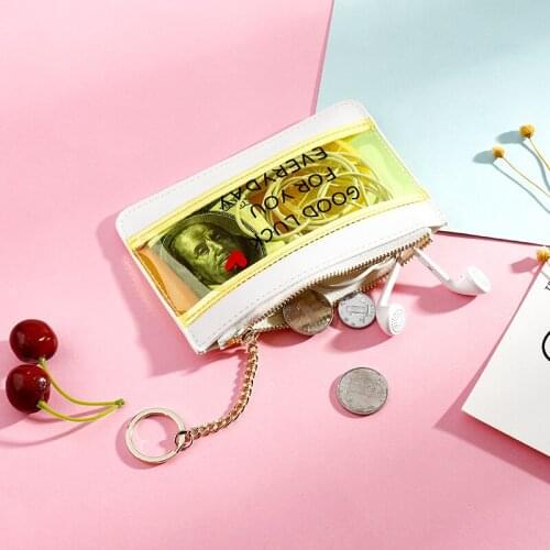 Transparent Coin Purses Zipper Women Wallets Small Cute Card Holder Key Money Mini Bag for Girls Ladies Purse Change Pouch