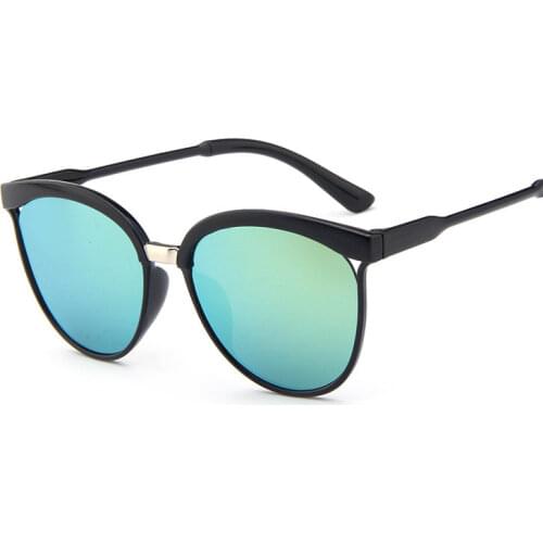 Vintage Black Sunglasses Women Cat Eye Sun Glasses For Women Color Lens Mirror Lady Sunglass Female Fashion Brand Design