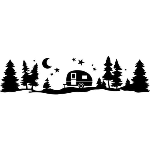 Car Styling Sticker Caravan Stickers Christmas Stickers DIY Car Decals Graphics Stars and Moon Trees Creative Car Stickers