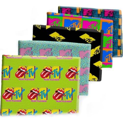 Words M T V Printed Bullet Textured Liverpool Patchwork Tissue Kids home textile 50*145cm