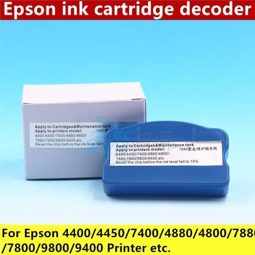 Epson ink cartridge chip resetter for 4880/4800/4450/7880/7800/9800 EPSON Printer Maintenance tank decoder Reset chip repositor
