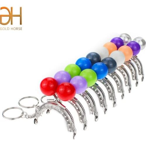 5CM Mini Semicircle Embossing Silver Large Candy Bead Kiss Clasp For Purse Metal Coin Purse Frame DIY Handmade Craft Wallet