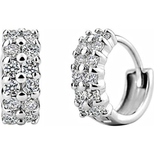 Sterling 925 Silver Earrings Natural Crystal Small Flower Hoop Earrings For Women Birthday Fashion Jewelry Gift CME1513