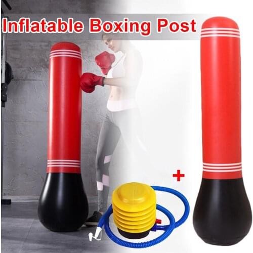 1.5M Inflatable Boxing Column Adult Child Vertical Strike Column Family Fitness Practice Boxing Pile Sandbags Inflatable Tube