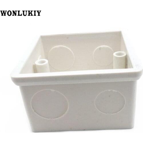 1PCS 86*86mm Cassette Universal White Wall Mounting Box for Wall Switch Lamp Stair Light and Plastic Enclosure Socket Back Box