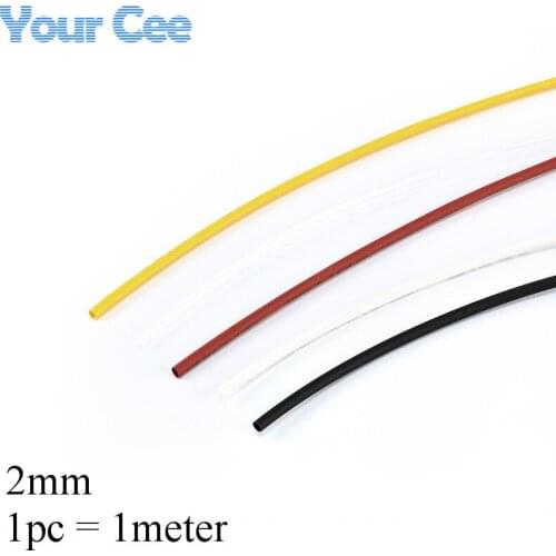 1pc 1meter Woer 2mm Heat Shrink Tube Krimpkous Termoretractil Schrumpfschlauch