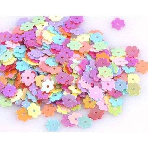 10g mixed colors flower shape wholesale 4mm AB Decorate flower Loose Sequins Paillettes Sewing DIY cp1420