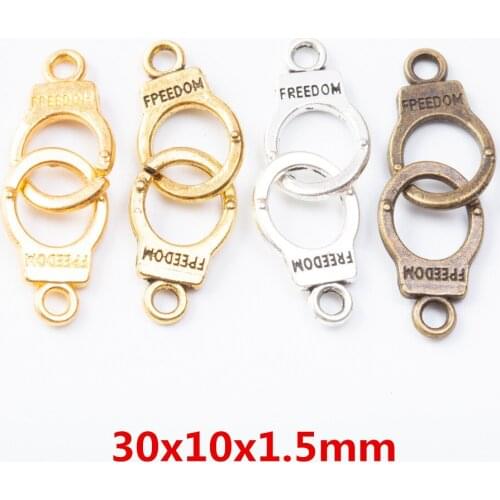 15/25 pcs Charms Handcuffs Fashion Pendant Zinc Alloy Fit Bracelet Necklace DIY Jewelry Findings 7023-7024