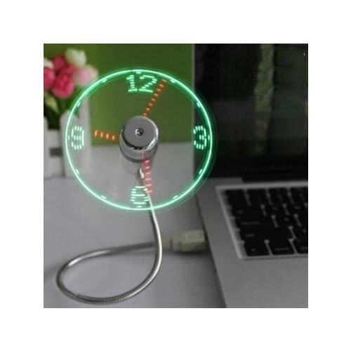 2018 usb fan watches LED mini clock display real time clock timing luminous fan night light lamp Wrist watch Summer must