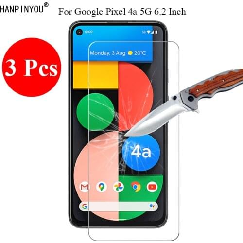 3 Pcs/Lot New 9H 2.5D Tempered Glass Screen Protector For Google Pixel 4a 5G 6.2" (Not 4G) Protective Film + Clean Tools