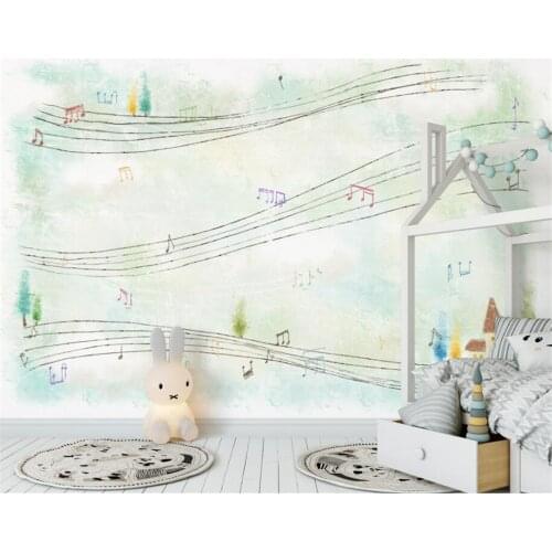 Beibehang Custom 3D Mural Wallpaper Cute fashion mood music symbols cartoon children room background wall papel mural wall paper