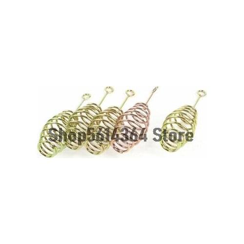 5 Pcs Bronze Tone Replacement Metal Fishing Feeder Coil