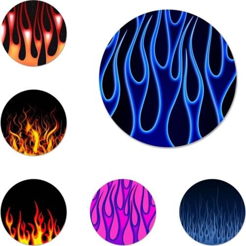 58mm Artistic personality flame Icons Pins Badge Decoration Brooches Metal Badges For Backpack Decoration