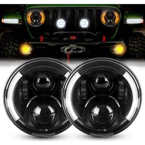 7 Inch Fit For Wrangler LED Headlight Motorcycle 40W Front Lighting Spotlight Off-road Modification Headlight Turn Signal
