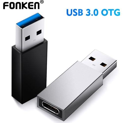 FONKEN USB 3.0 Type C OTG Adapter USB C Female To USB A Male Converter Cable for Laptop Samsung S20 Xiaomi 10 Earphone Adapter