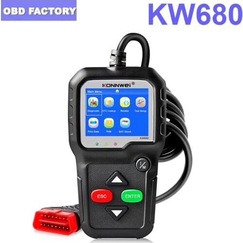 KW680 OBD2 Car Scanner OBDII Auto Diagnostic Tool Newest Car Scanner Tools Support Russian Language Diagnostic Scanner