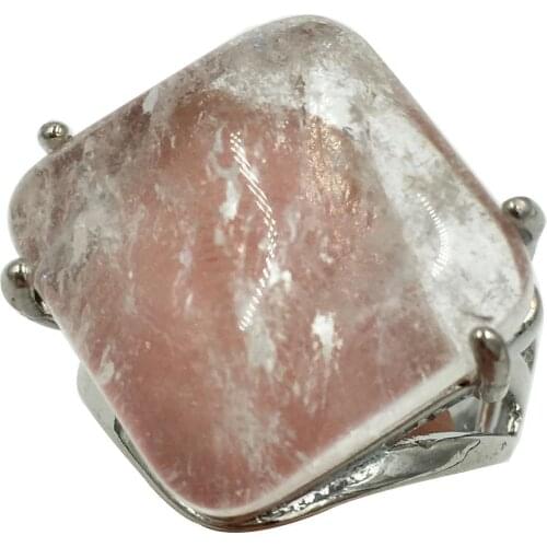 Free Shipping Women Fashion Jewelry White Crystal Rhombus Women Men Bead Ring C8661