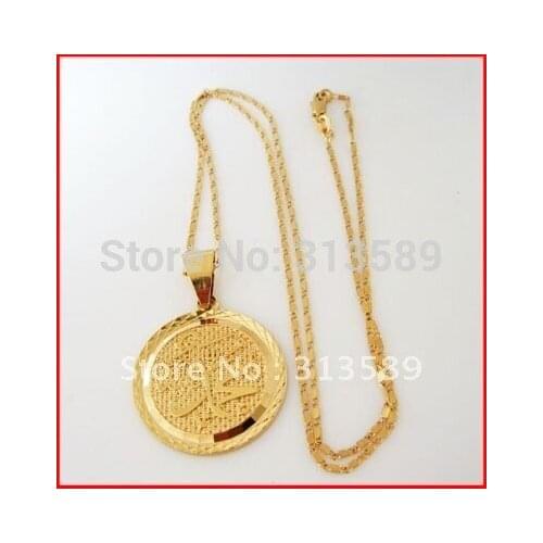 YELLOW GOLD GP 24" LINK CHAIN NECKLACE & NAME MOHAMMAD PENDANT/Great Gift/Great Money Maker