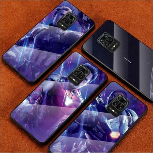 Tempered Glass Cover Avengers super hero cool For Xiaomi Redmi Note 10 10S 9T 9S 9 8T 8 7 Pro Max Shockproof Phone Case