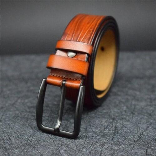 Designer Belt Men Cow Leather Luxury Belt Coffee/Brown/Blue/Black Mens Belt Quality Alloy Pin Buckle Male Waist Belt 90-130CM
