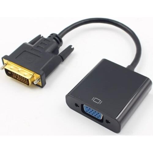 HD 1080P DVI-D 24+1 to VGA HDTV Converter Monitor Cable for PC Display Card Loud for Desktops Laptops FS