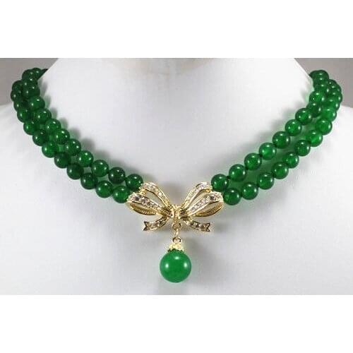 Beautiful White Pink Black Pearl Green Purple stone Wedding Necklace Pendant 20"