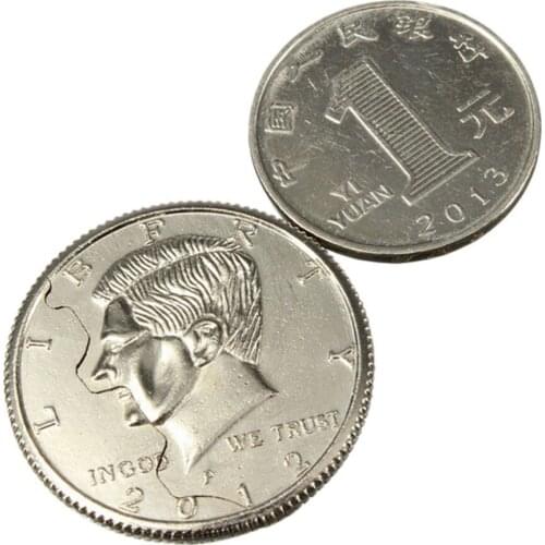 Top Sale New Magic Close-Up Street Trick Bite And Restored Half Dollar illusion Dollar Coin Bite