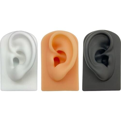 Ear Model Props Silicone Artificial Soft Ear Model Piercing Exercises Study Office Headset Display Props