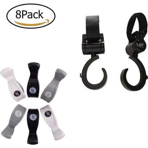8pc/bag LAT Baby Lamp Pram Stroller Peg Bag Stroller Hooks to Hook Muslin Seat Cover Blanket Clips Car Organizer Toy Accessories