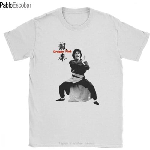 Dragon Fist Jackie Chan Men T Shirt Funny Tees Short Sleeve Round Collar T-Shirt Pure Cotton Plus Size Tops