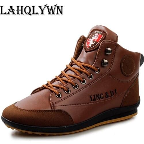 Retro Style Mens Casual Shoes Spring Autumn Vintage Ankle Boots Lace Up High Top Men Shoes H30