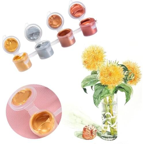 4/6Colors Acrylic Paint Drawing Pigment Oil Painting Metallic Color Tubes Artist Aquarelle Graffiti Baby Gift Art Supplies