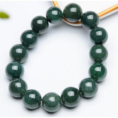 Natural Myanmar jadeite handcarved beads bracelets beads for couples woman men beads bracelet with jade bracelet 13mm