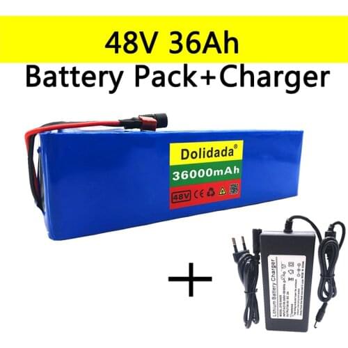 020 NEW 48V36Ah 1000w 13S3P 48V Lithium ion Battery Pack For 54.6v E-bike Electric bicycle Scooter with BMS+Charger