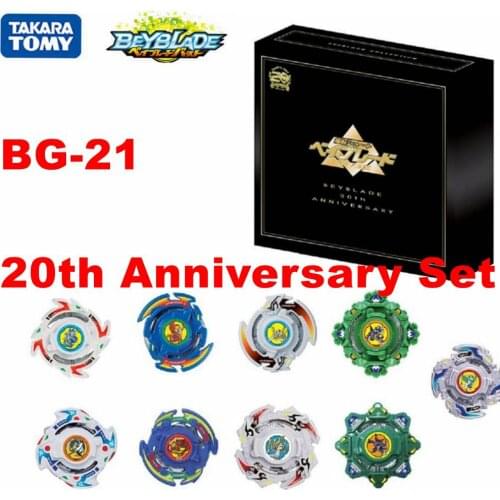 2020 Ready Stock Free Shipping Original Takara Tomy Beyblade BURST WBBA BBG-21 Bakuten Beyblade 20th Anniversary Set