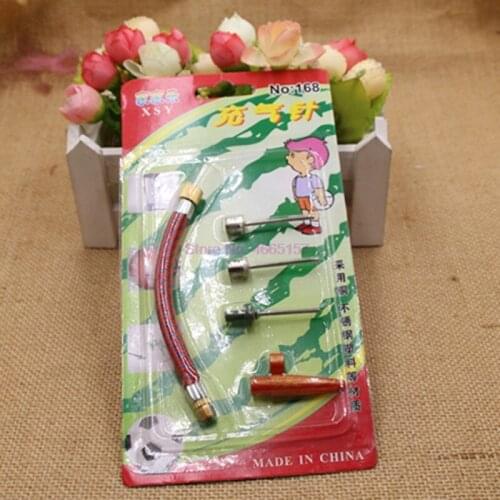 By DHL 500set Inflating Needle Kits Needle Hose Sports Ball Basketball Football Volleyball Bike Tire Tube Inflator Kit