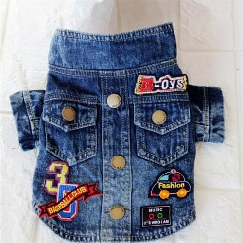 Dog Coat Jacket Denim Jeans Outfit Winter Dog Clothes Pet Clothing Yorkie Chihuahua Bichon Schnauzer Pomeranian Dog Costume