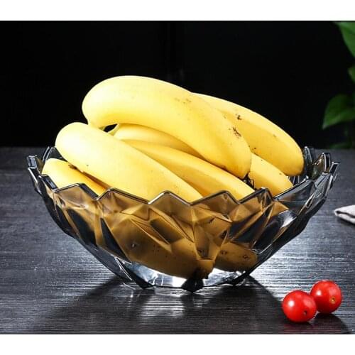 Sale Living Room Fruit Bowl Candy Dish Creative Acrylic Nut Plate Large Crystal Melon Fruit Plate Food Storage Container 10250E