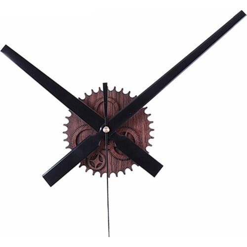 Retro Noiseless Wall Clock Silent Movement Kit Mechanism Parts With Clock Hands Wall Clock Diy Repair Parts Mahogany
