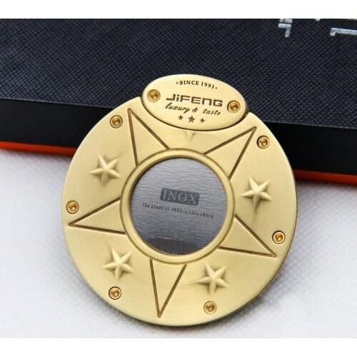 57mm Pentagram Cigar Cutter Pure Copper Sharp Edged Cigar Cutter Cutting Tobacco Cigar Accessories Creative Gifts 1pc