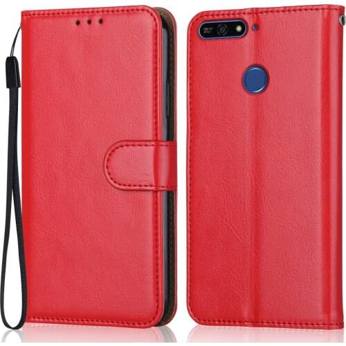 Folio Luxury Leather Case for On Huawei Enjoy 8e Wallet Stand Flip Case Phone Bag with Strap