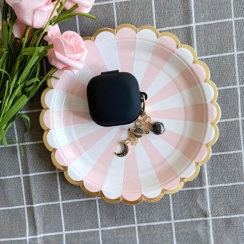 Luxury Diamond Moon Star Silicon Cover for Samsung Galaxy Buds Live 2020 Case Bluetooth Earphone Protect Case Pearl Pendat Decor