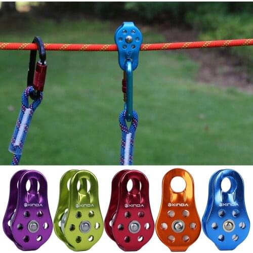 Climbing Pulley 5 Color Fixed Sideplate Single Sheave Pulley Outdoor Survival Tool High Altitud Traverse Hauling Gear